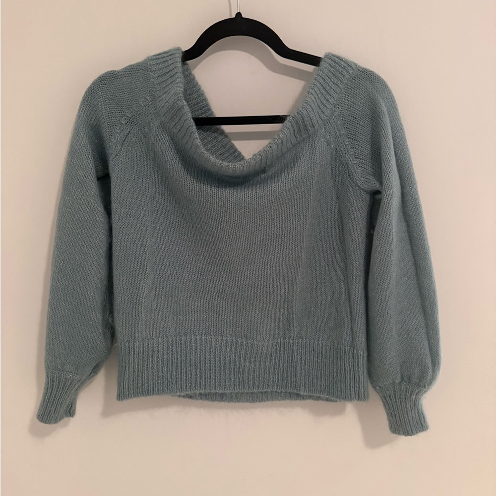 INTERMIX Mint Off-the-Shoulder Sweater size S - Picture 6 of 7